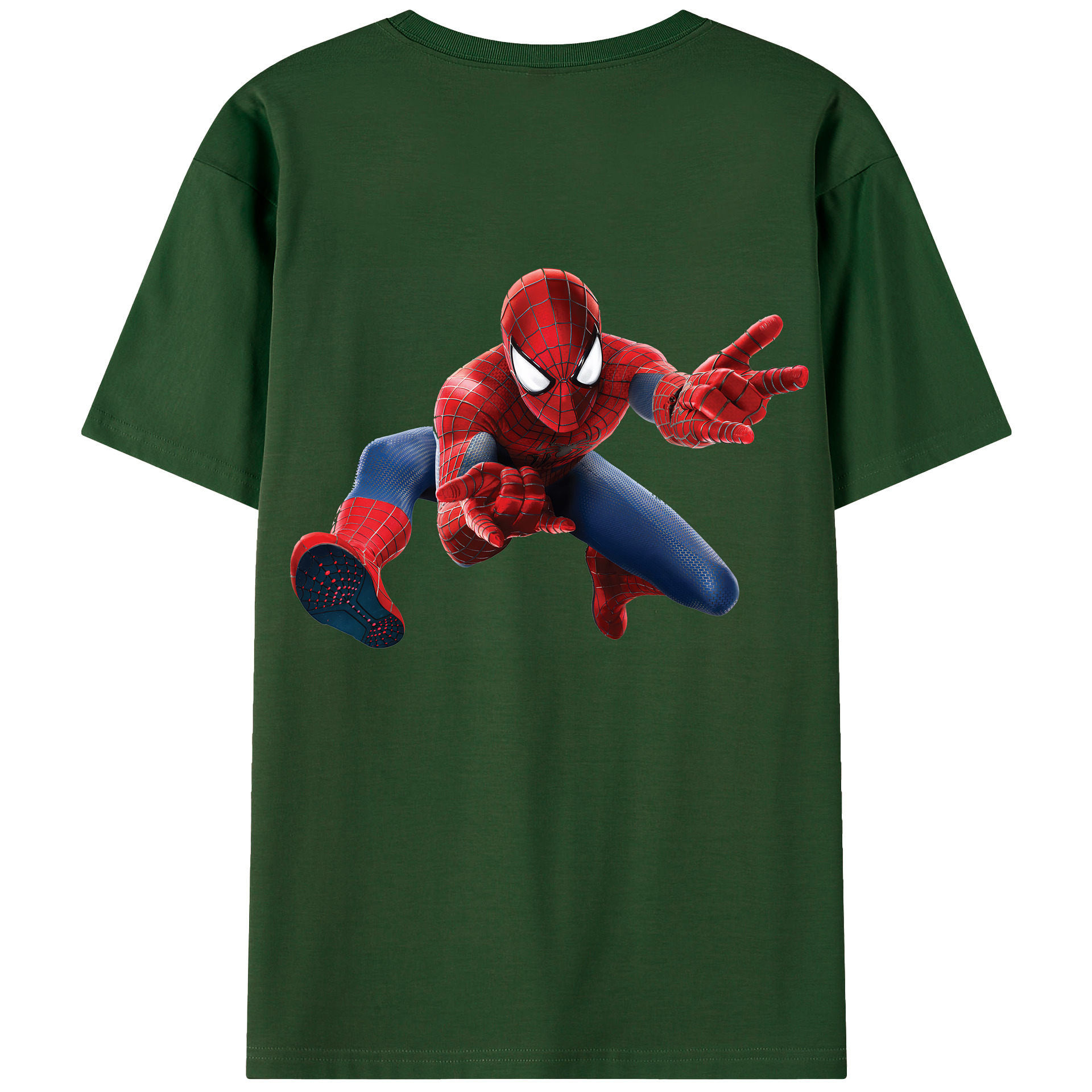 （画像用） Spider Man スパイダーマン 綿100％半袖Tシャツ（背面プリント）